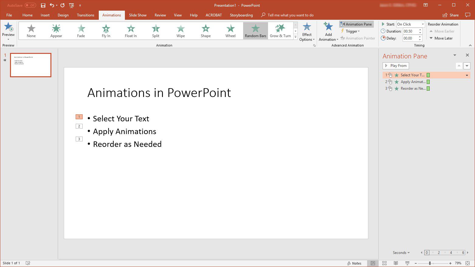 powerpoint for mac play from animation